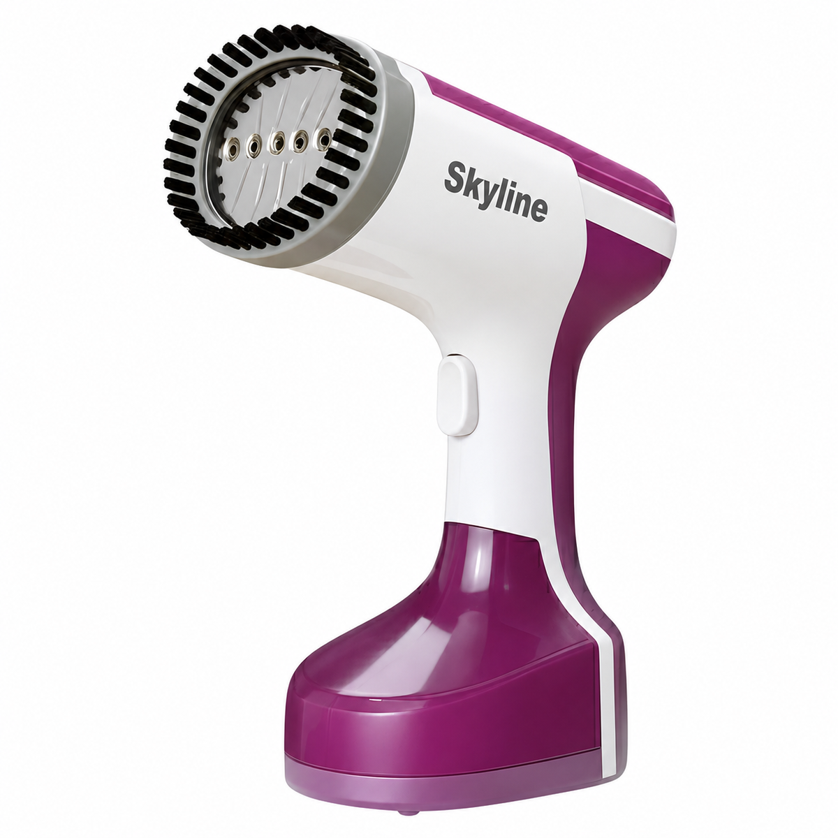 Skyline VTL-5103 white and magenta garment steamer on white background