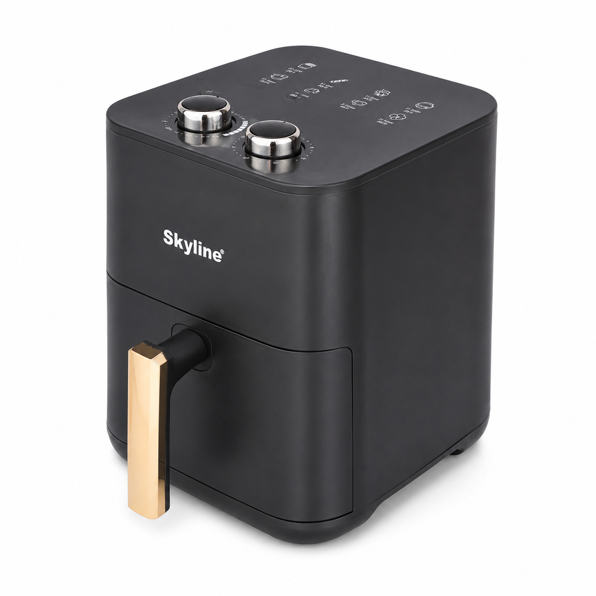 Skyline VTL-5112 3.5 litre manual air fryer black and gold hero view