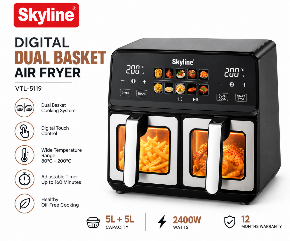 Skyline Digital Dual Basket Air Fryer VTL-5119 10L product details