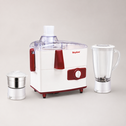 Skyline VTL-6000 juicer mixer grinder alternate studio angle with jars