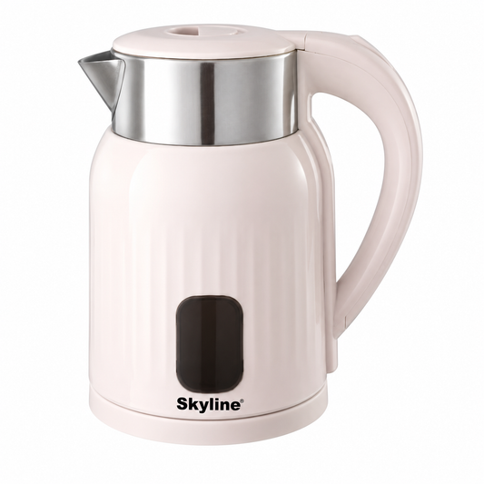 Skyline VTL-6500 light pink double wall electric kettle on pure white background