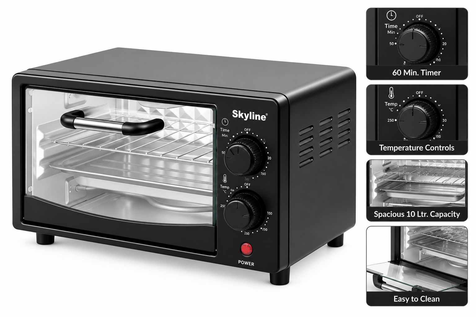 Skyline VTL-7061 Oven Toaster – 10L | 800W | 60-Minute Timer – Skyline ...