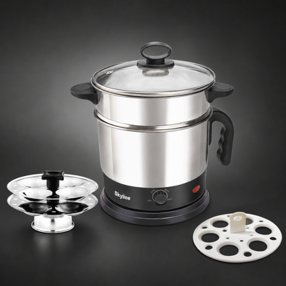 Skyline VTL-7071 stainless steel kettle premium dark studio view