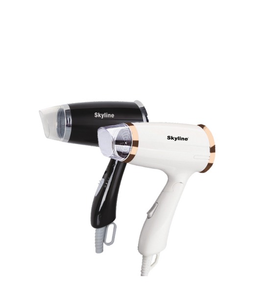 Skyline VTL-7373 hair dryer in black and white colour options on plain white background