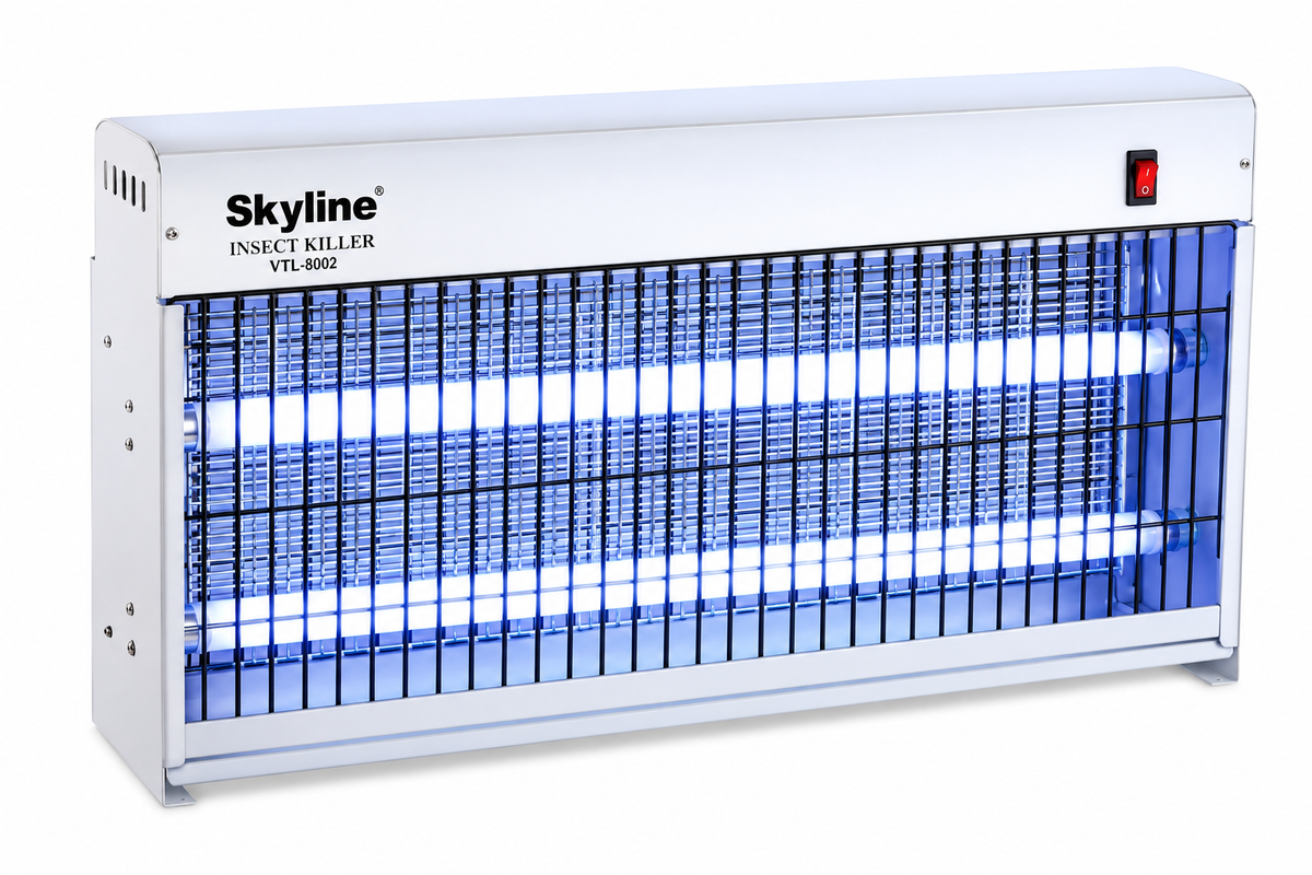 Skyline VTL-8002 40W electric insect killer with two 20W light tubes on plain white background