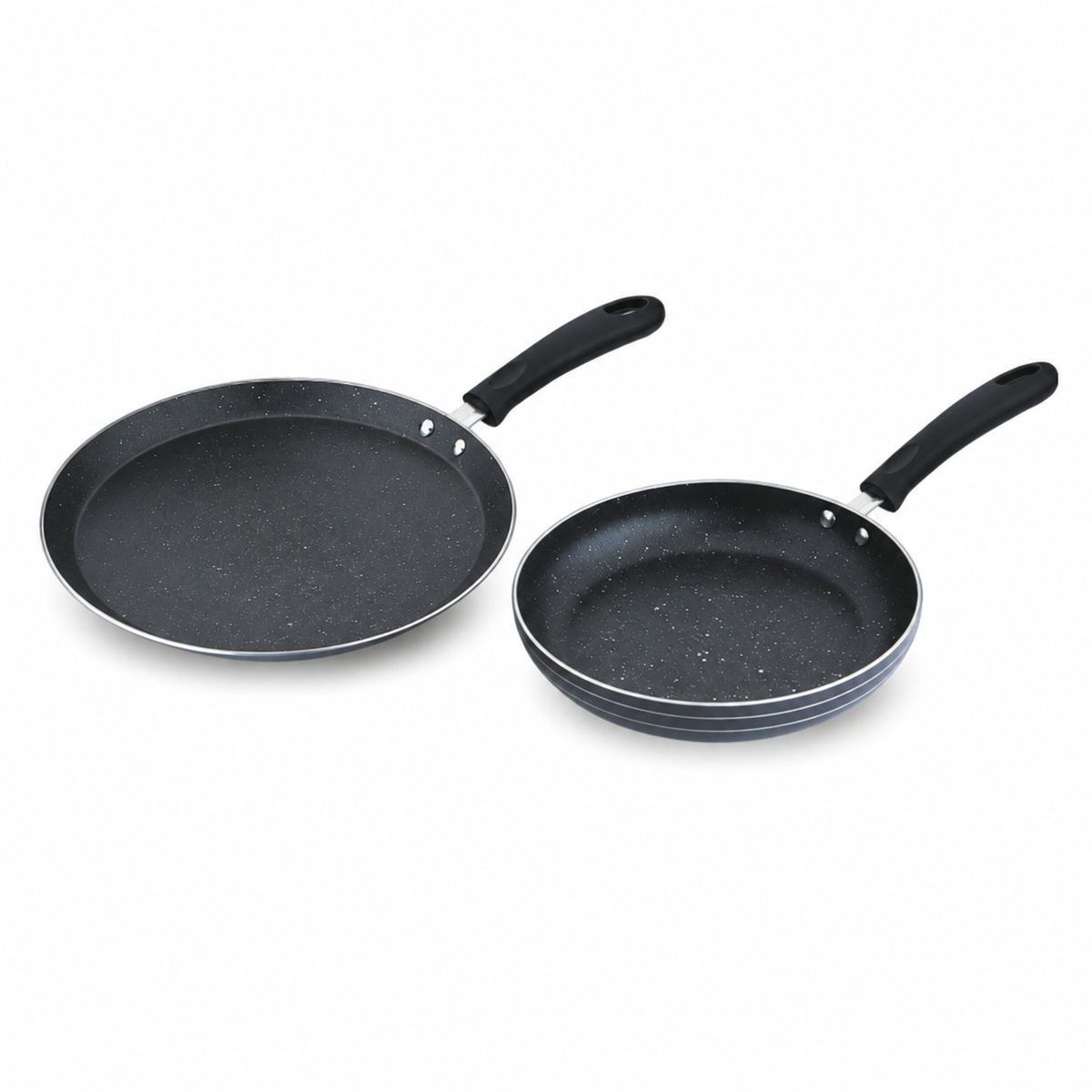 Skyline VTL-8500 two-piece non-stick cookware set from an alternate studio angle