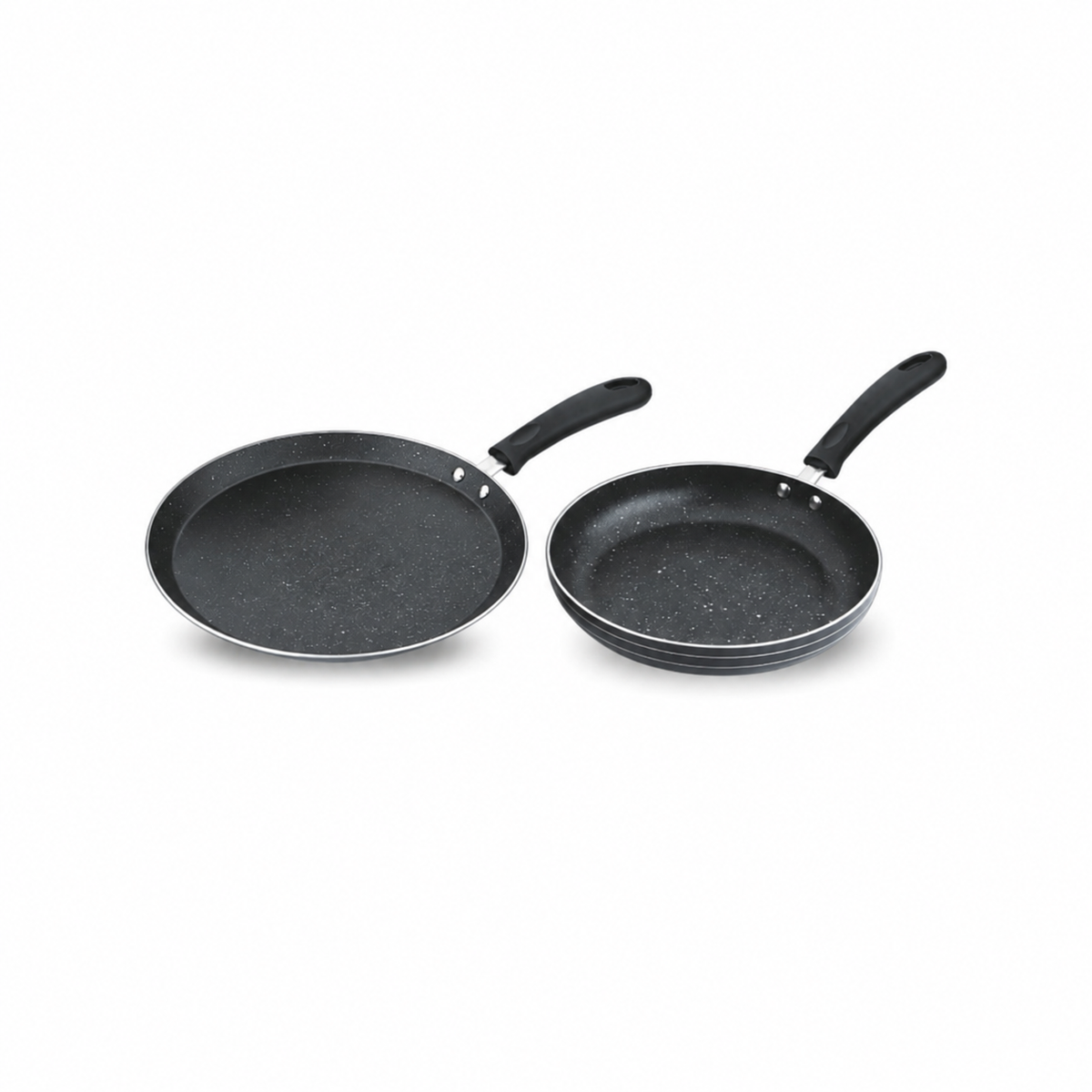 Skyline VTL-8500 non-stick dosa tawa and frying pan set on white background