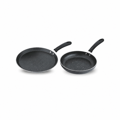 Skyline VTL-8500 non-stick dosa tawa and frying pan set on white background
