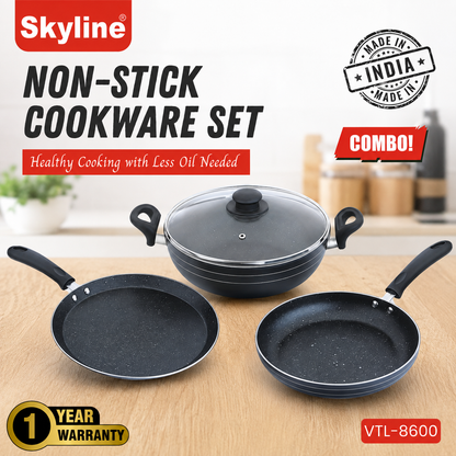 Skyline VTL-8600 glass lid and non-stick interior detail