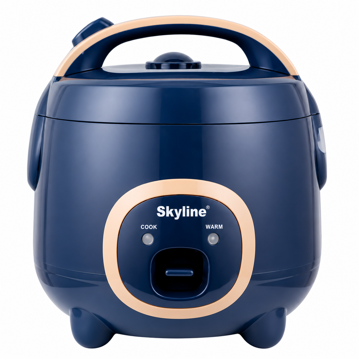 Skyline VTL-901 navy blue electric rice cooker on pure white background