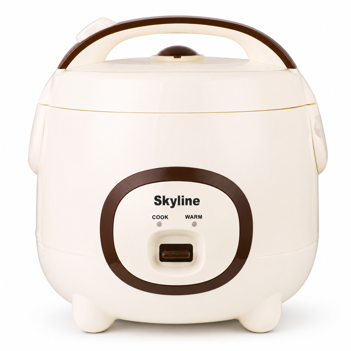 Skyline Deluxe 1.2L beige rice cooker front hero view