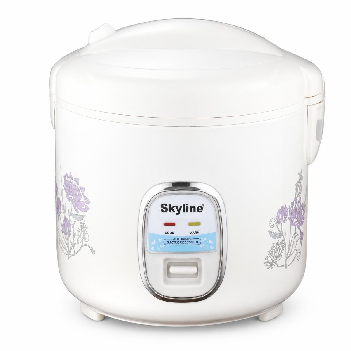 Skyline VTL-9080 1.2 litre white rice cooker front hero view
