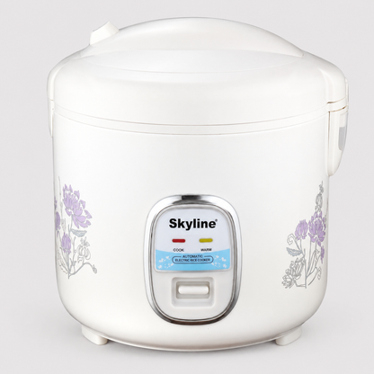 Skyline VTL-9080 white rice cooker alternate studio angle