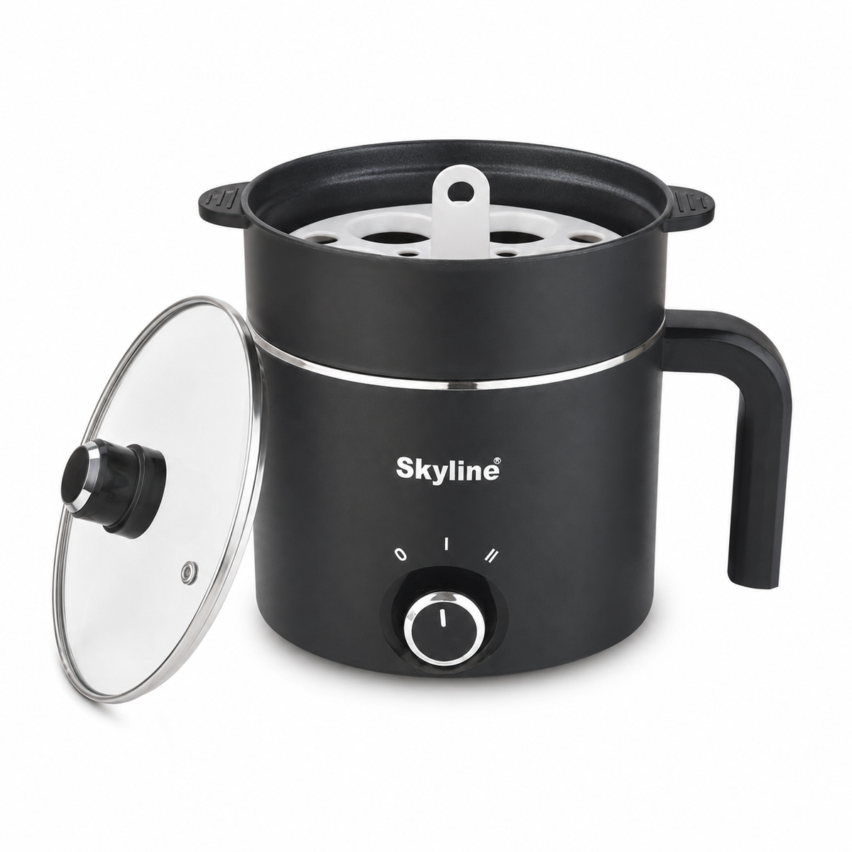 Skyline VTL-9091 multi kettle open lid egg rack and temperature control detail