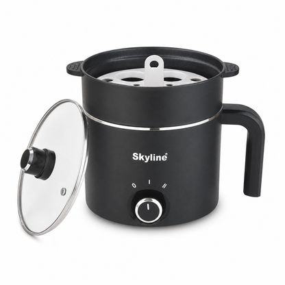 Skyline VTL-9091 multi kettle open lid egg rack and temperature control detail