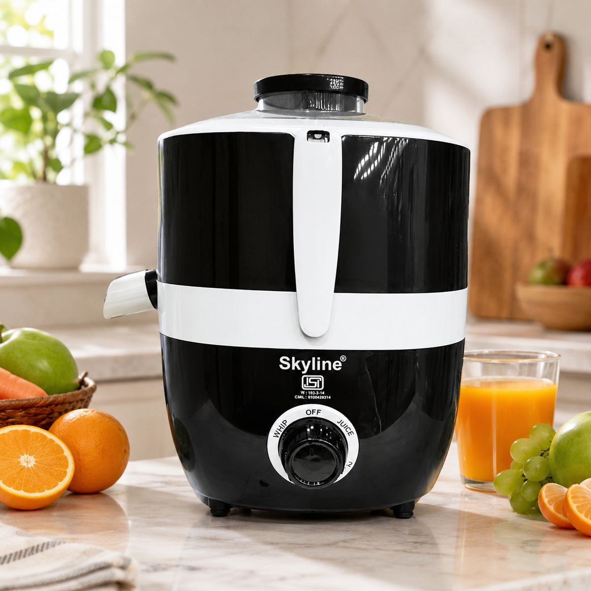 Skyline VTL-9900 juice extractor in a premium kitchen setting
